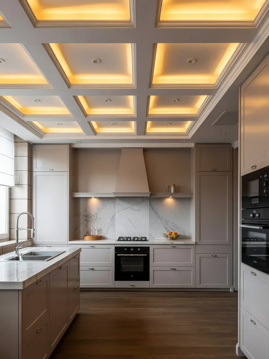 4. Coffered Ceiling With Modern Elegance 4. Coffered Ceiling With Modern Elegance