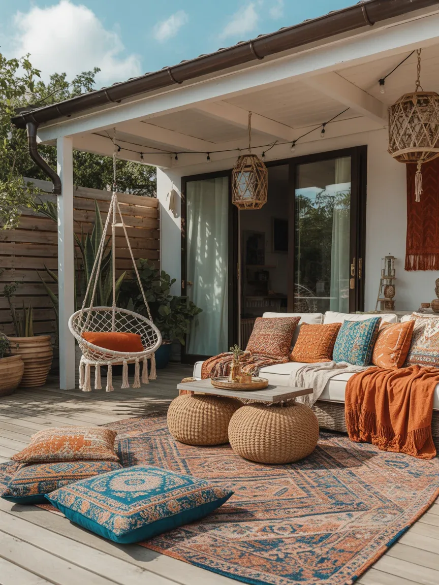 7. Colorful Boho Patio With Festival Vibes 7. Colorful Boho Patio With Festival Vibes