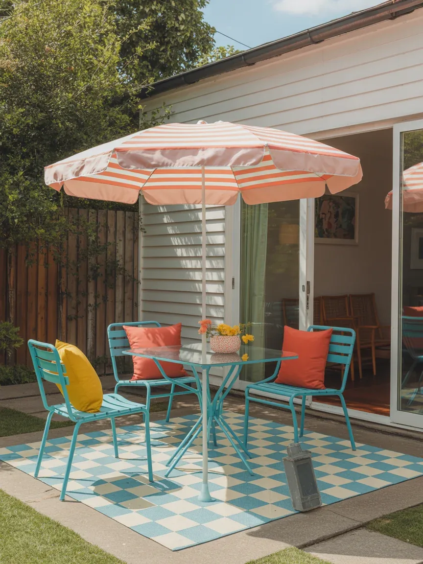 7. Colorful Retro Patio With Playful Vintage Vibes 7. Colorful Retro Patio With Playful Vintage Vibes