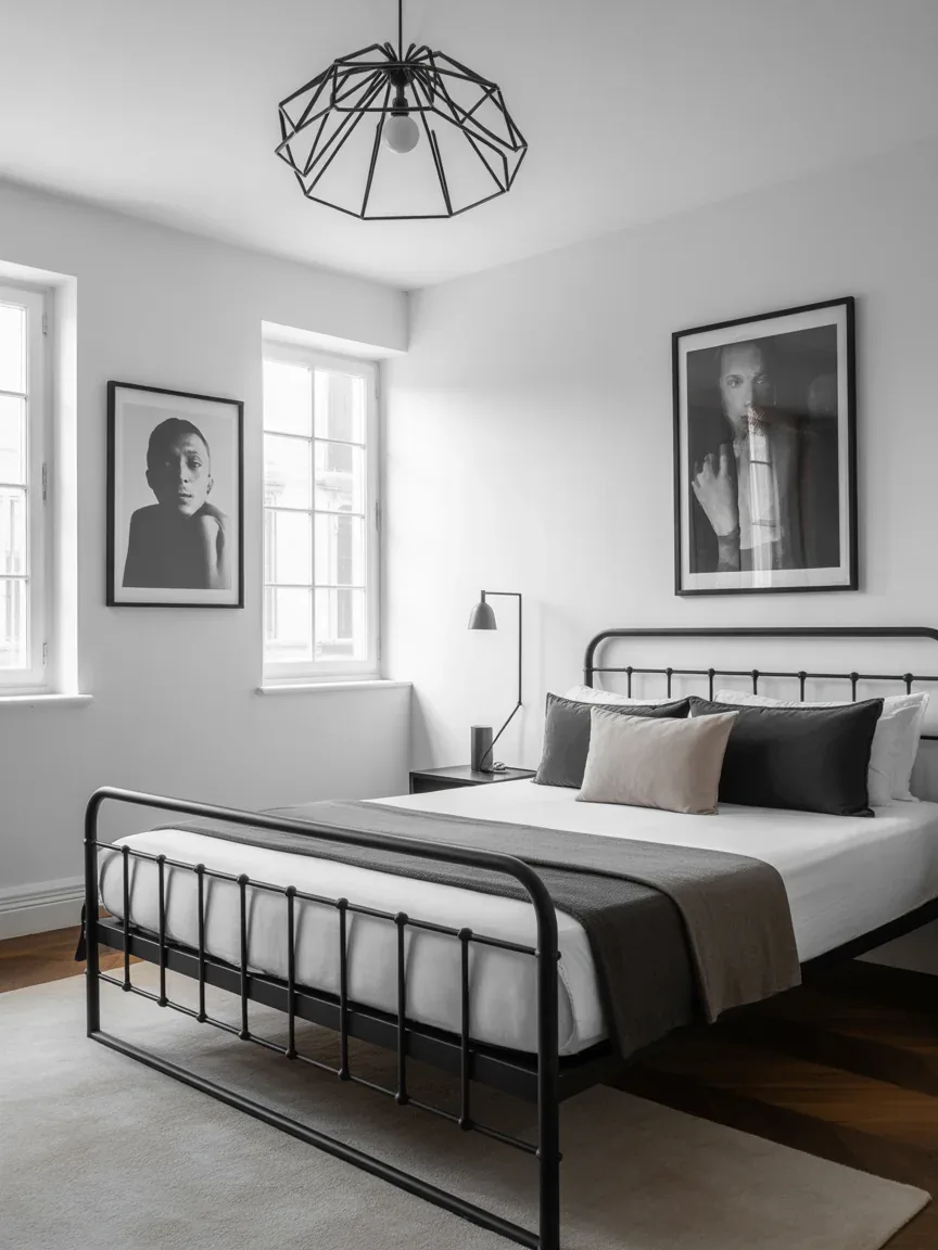 9. Compact Black and White Modern Bedroom 9. Compact Black and White Modern Bedroom