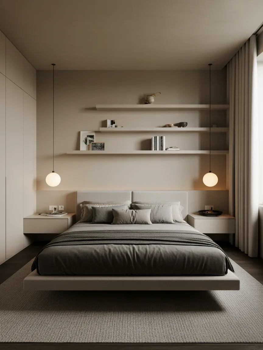 17. Compact Contemporary Layout With Floating Furniture 17. Compact Contemporary Layout With Floating Furniture