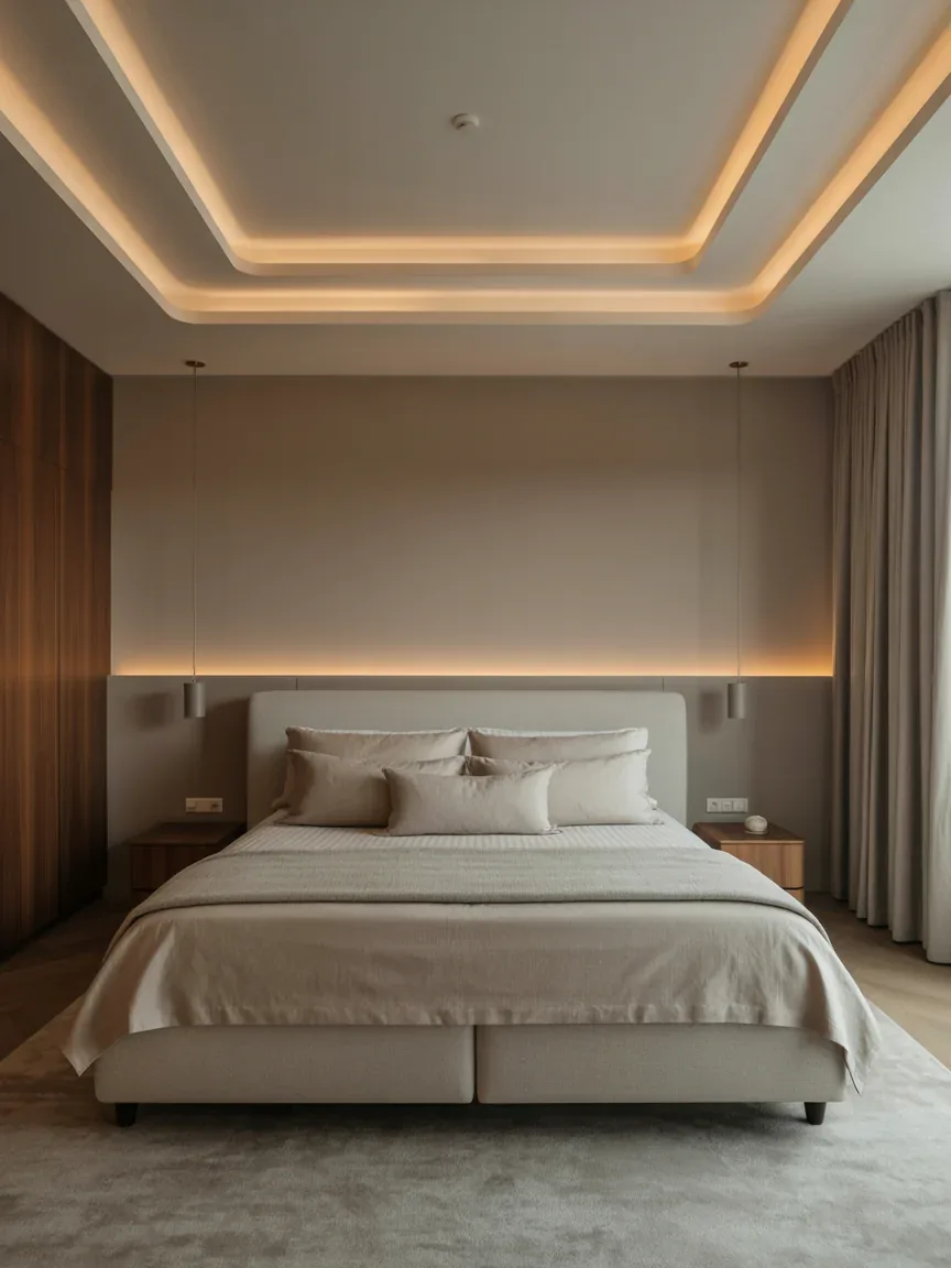 3. Contemporary Bedroom With Layered Cove Lighting 3. Contemporary Bedroom With Layered Cove Lighting