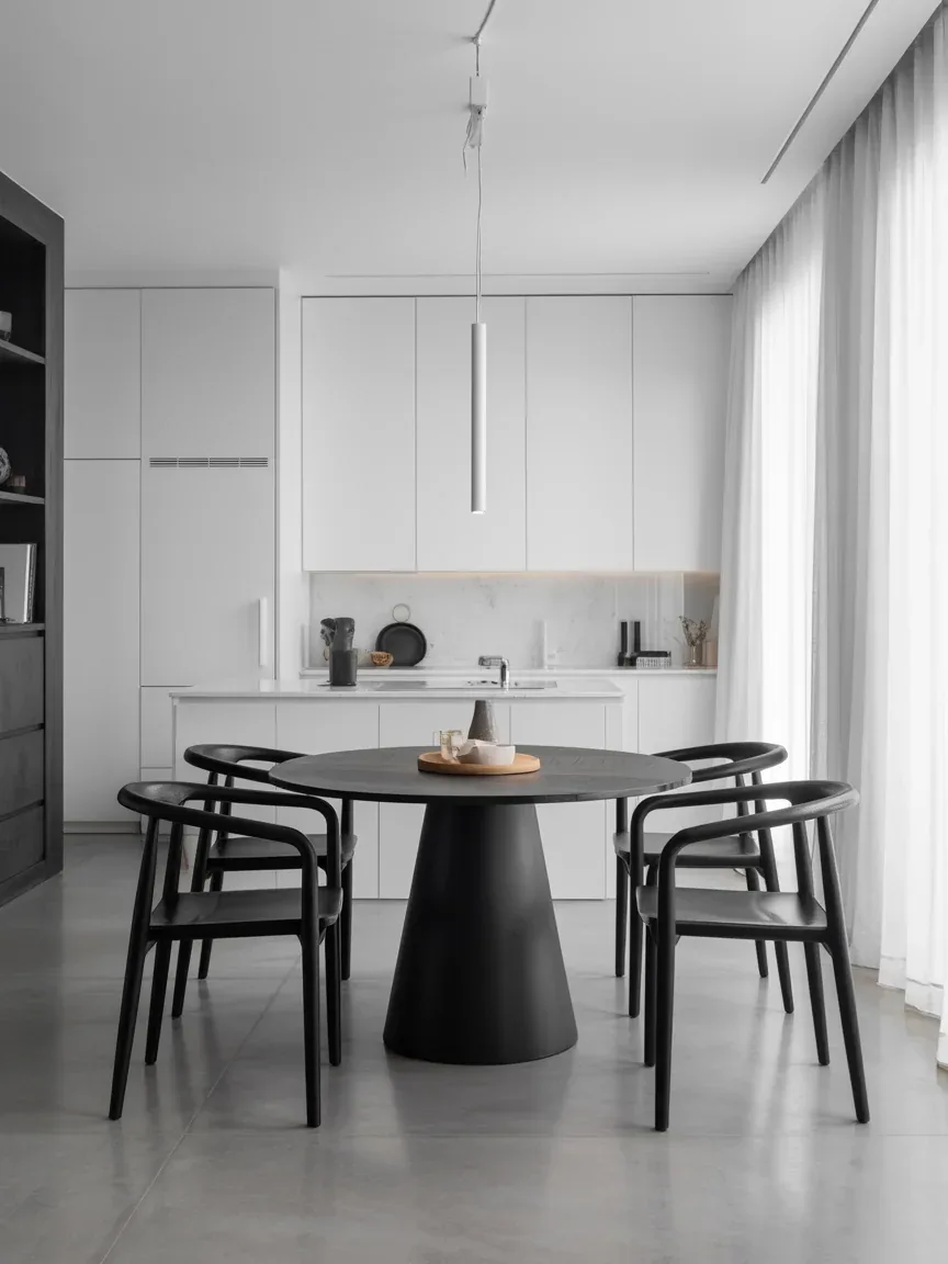 12. Contemporary Black-And-White Dining Room 12. Contemporary Black-And-White Dining Room