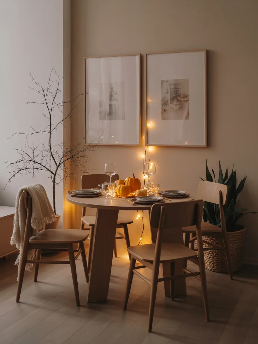15. Cozy Apartment Thanksgiving Setup for Small Spaces 15. Cozy Apartment Thanksgiving Setup for Small Spaces
