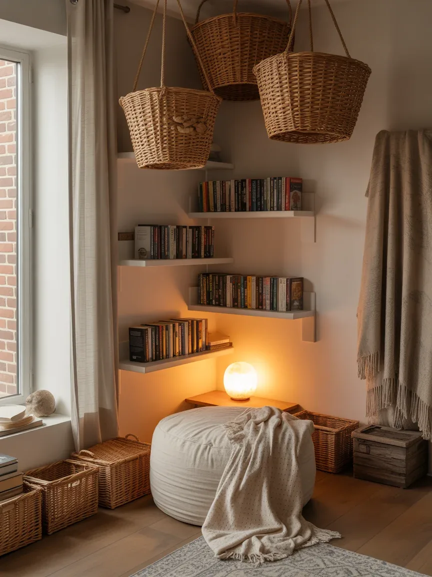 7. Cozy Boho Reading Nook With Hanging Decor 7. Cozy Boho Reading Nook With Hanging Decor