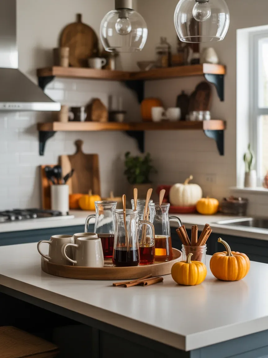 12. Cozy Coffee Bar Island For Crisp Fall Mornings 12. Cozy Coffee Bar Island For Crisp Fall Mornings