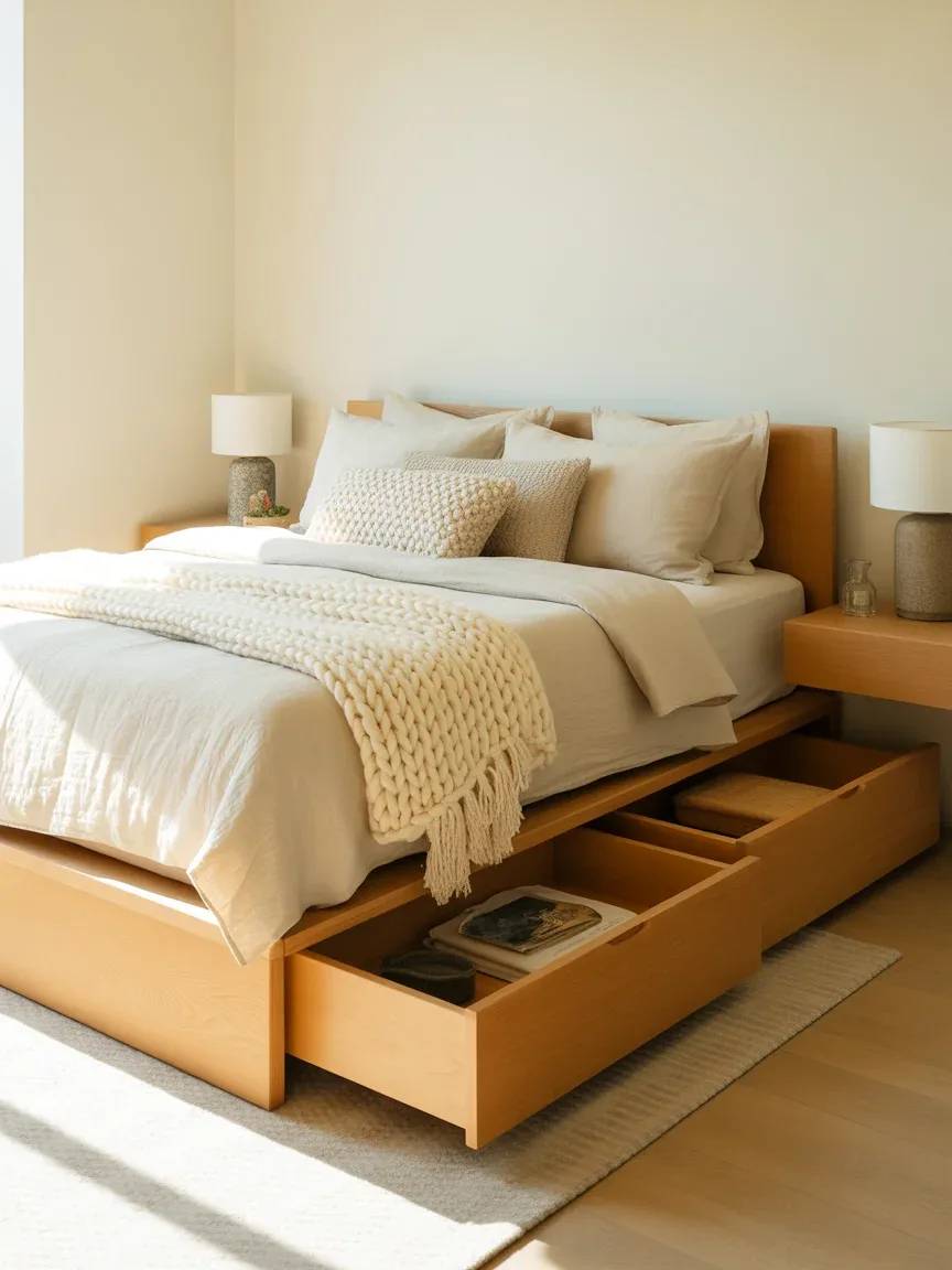 1. Cozy Scandinavian Retreat With Hidden Under-Bed Storage 1. Cozy Scandinavian Retreat With Hidden Under-Bed Storage
