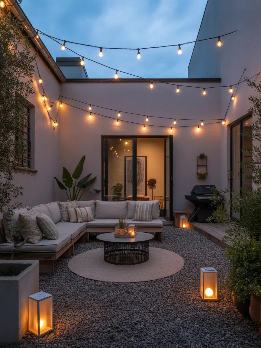 1. Cozy String Light Courtyard Escape 1. Cozy String Light Courtyard Escape