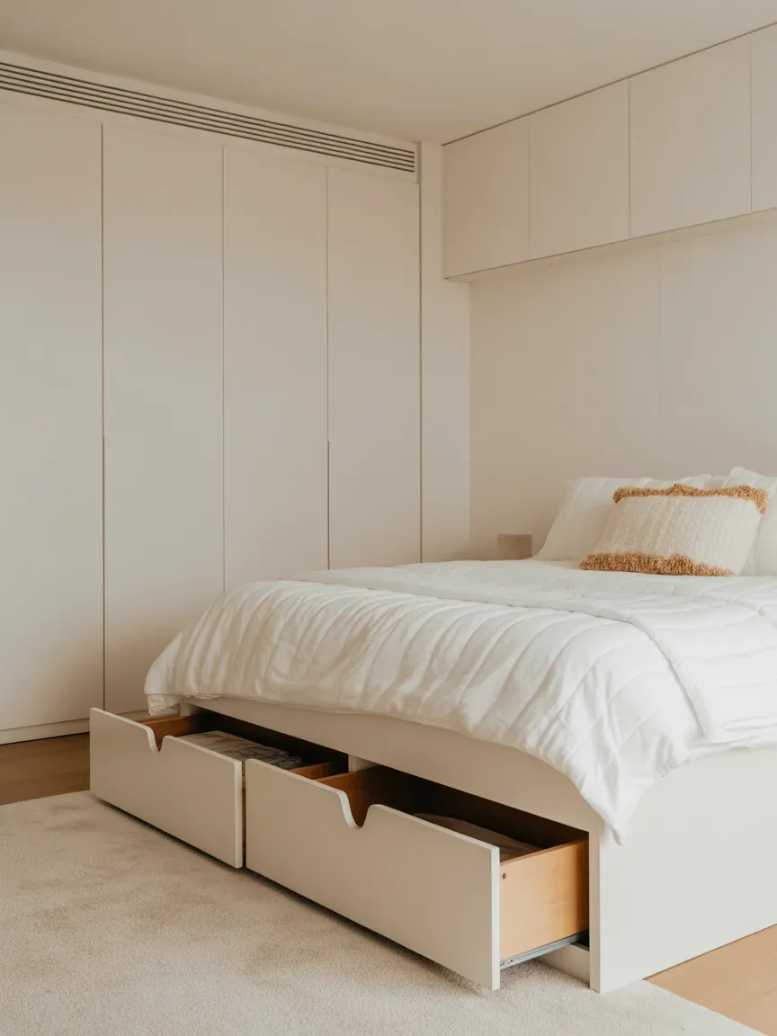 3. Crisp White Bedroom With Hidden Storage 3. Crisp White Bedroom With Hidden Storage