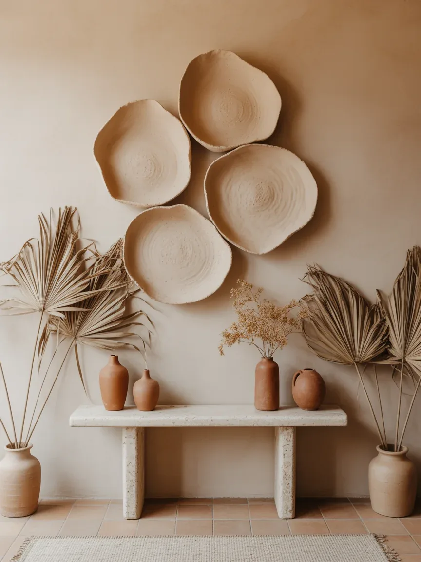 3. Desert-Inspired Clay Wall Art Display 3. Desert-Inspired Clay Wall Art Display