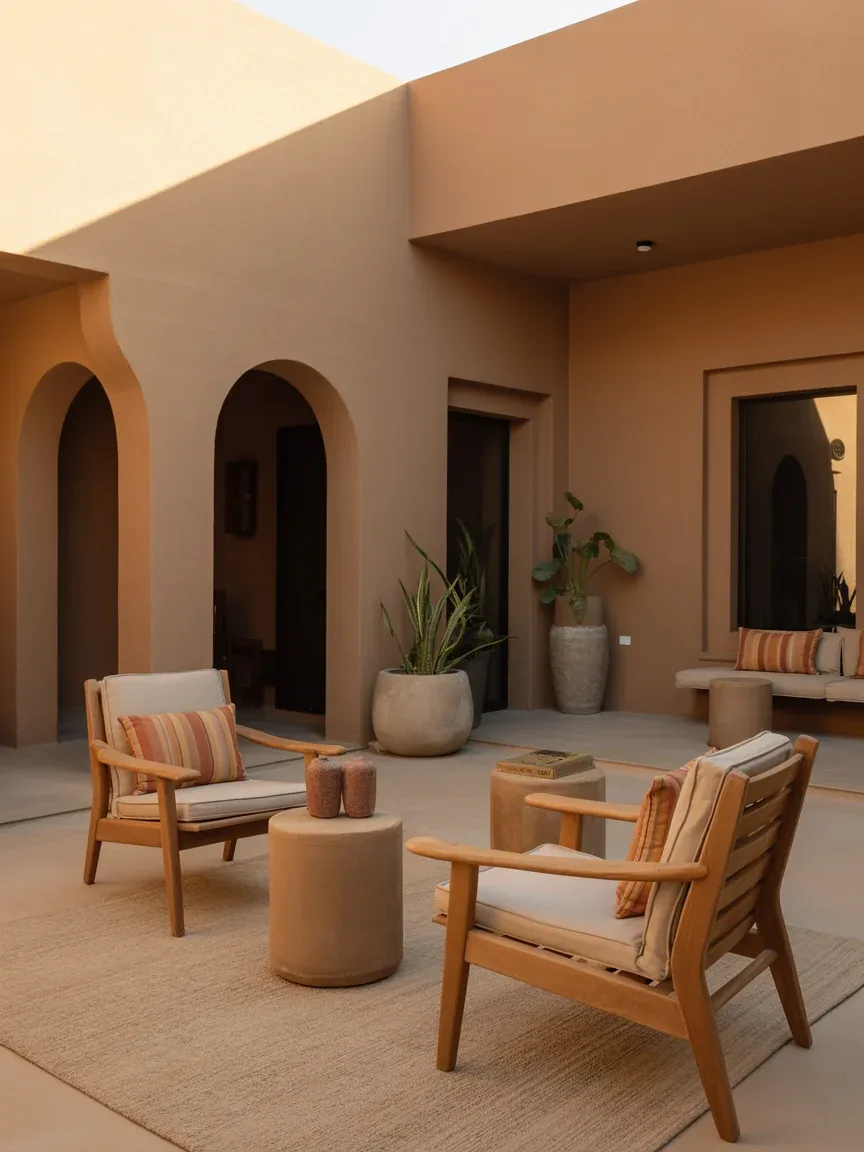 4. Desert-Inspired Courtyard With Warm Earth Tones 4. Desert-Inspired Courtyard With Warm Earth Tones