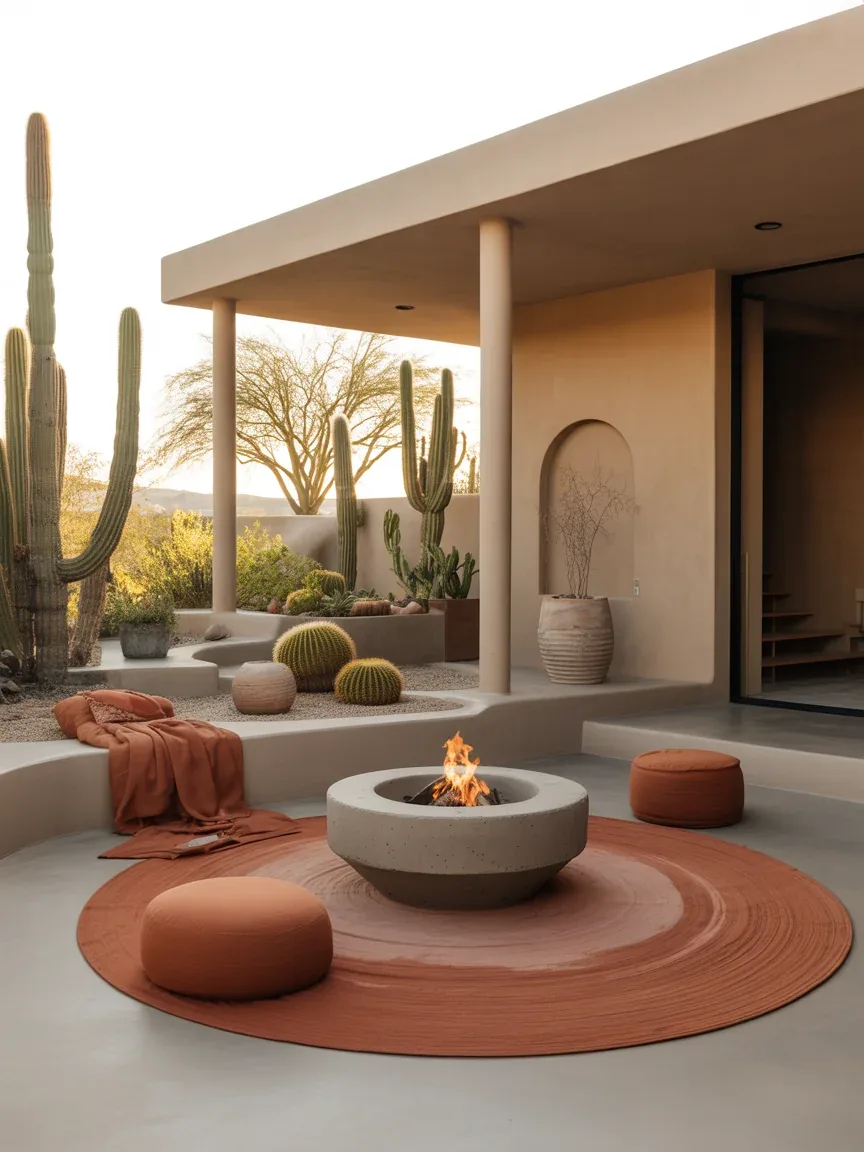 7. Desert-Inspired Patio With Warm Earthy Tones 7. Desert-Inspired Patio With Warm Earthy Tones