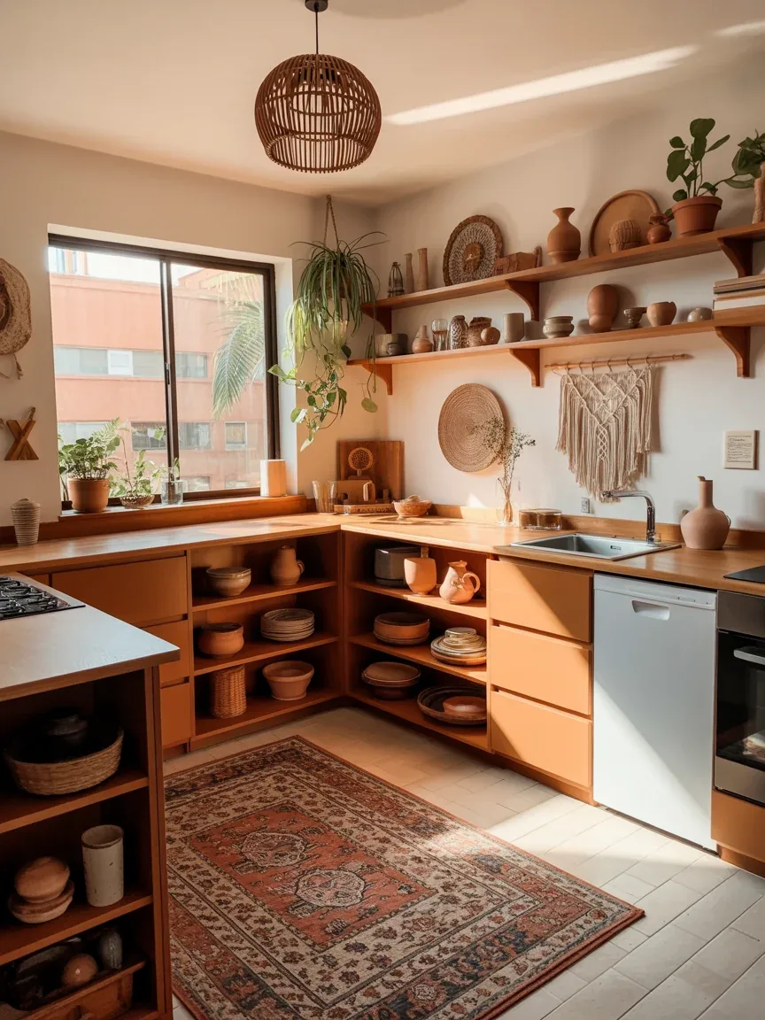 7. Earthy Boho Kitchen With Relaxed Natural Textures 7. Earthy Boho Kitchen With Relaxed Natural Textures