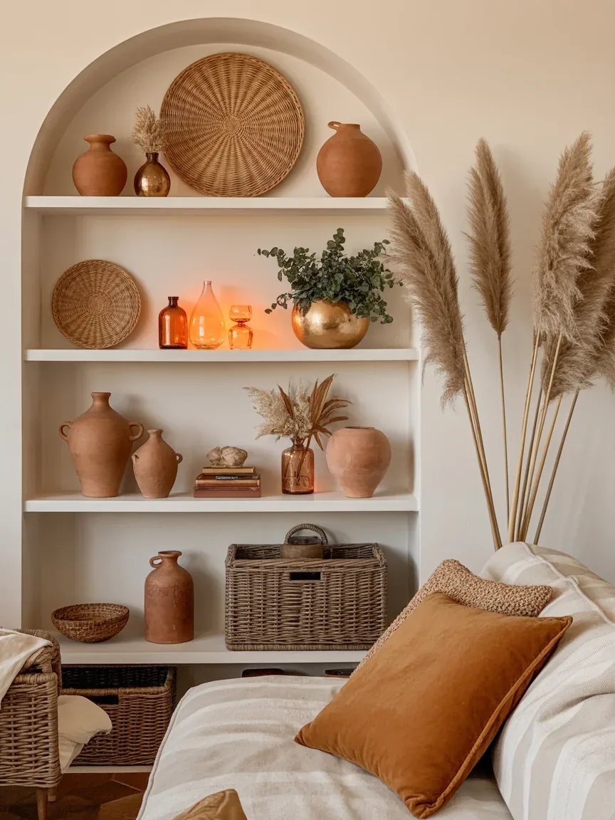 5. Earthy Boho Shelves With Layered Natural Decor 5. Earthy Boho Shelves With Layered Natural Decor