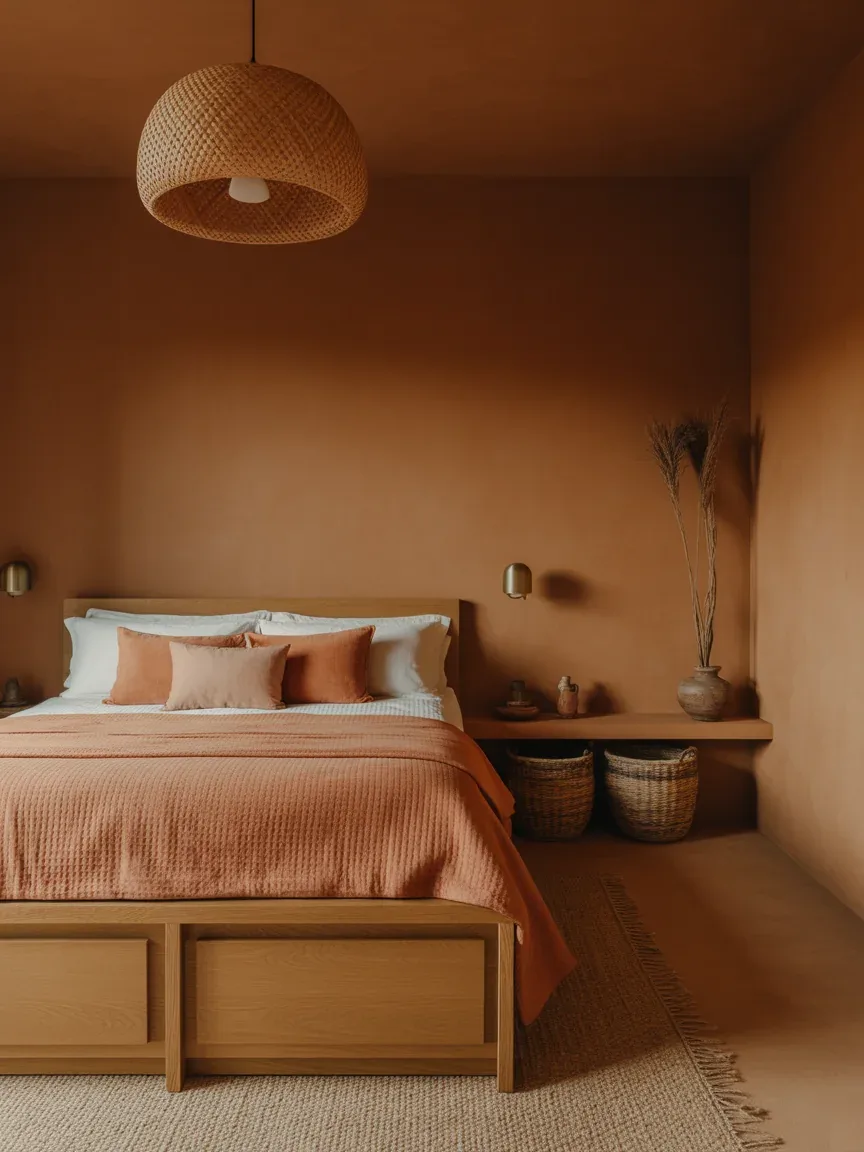 9. Earthy Organic Bedroom With Layered Natural Storage 9. Earthy Organic Bedroom With Layered Natural Storage