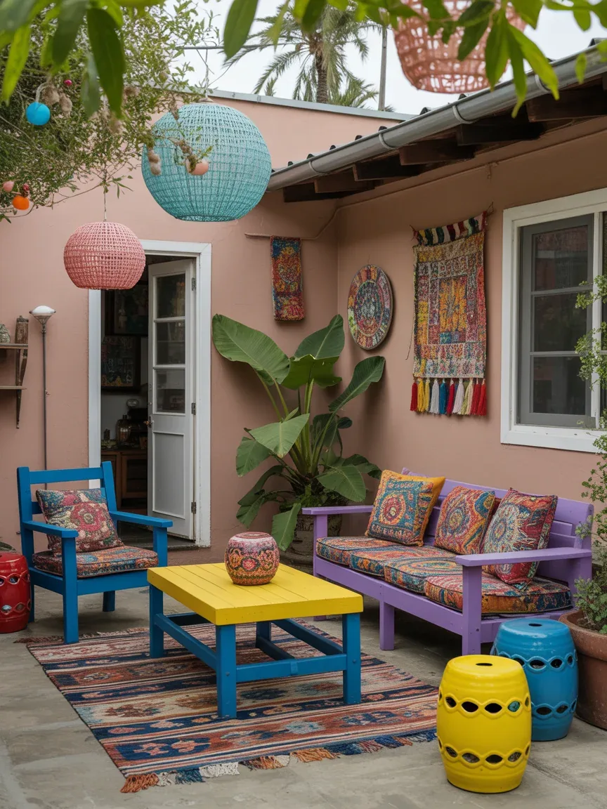 11. Eclectic Backyard With Colorful Personality 11. Eclectic Backyard With Colorful Personality