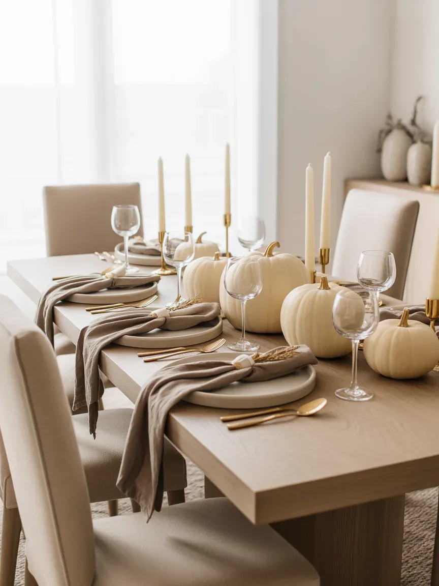 4. Elegant Neutral Thanksgiving Dining Space 4. Elegant Neutral Thanksgiving Dining Space