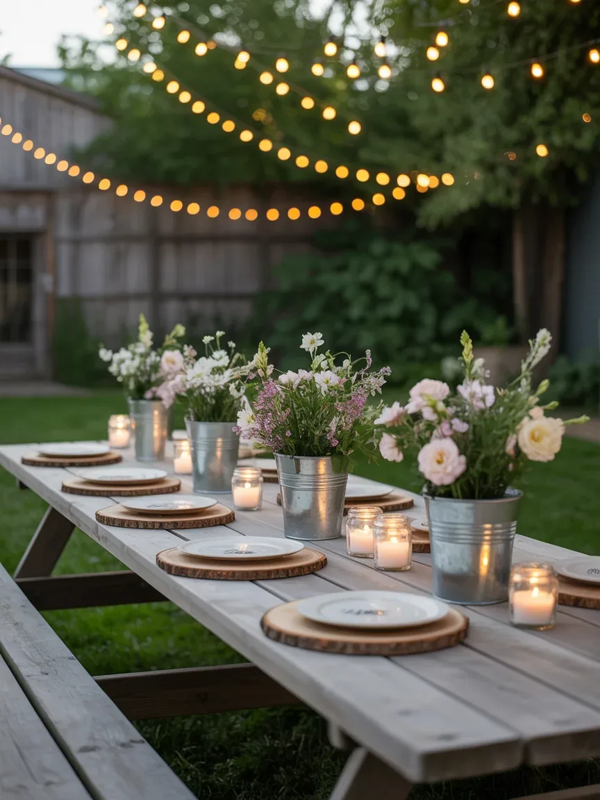 5. Farmhouse Picnic Patio With Vintage Charm 5. Farmhouse Picnic Patio With Vintage Charm