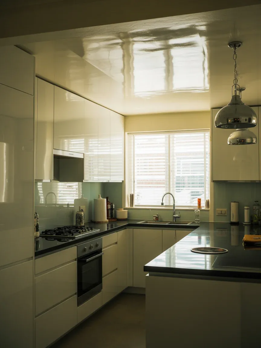 2. Glossy Lacquer Ceiling With Reflective Drama 2. Glossy Lacquer Ceiling With Reflective Drama