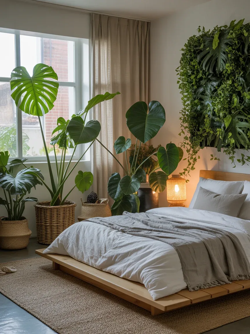 14. Green Botanical Bedroom With Fresh Natural Energy 14. Green Botanical Bedroom With Fresh Natural Energy