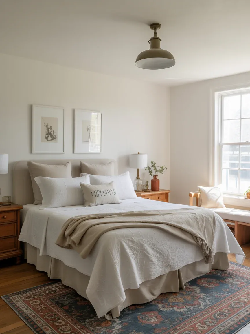 14. Guest Bedroom With Vintage-Inspired Schoolhouse Lights 14. Guest Bedroom With Vintage-Inspired Schoolhouse Lights