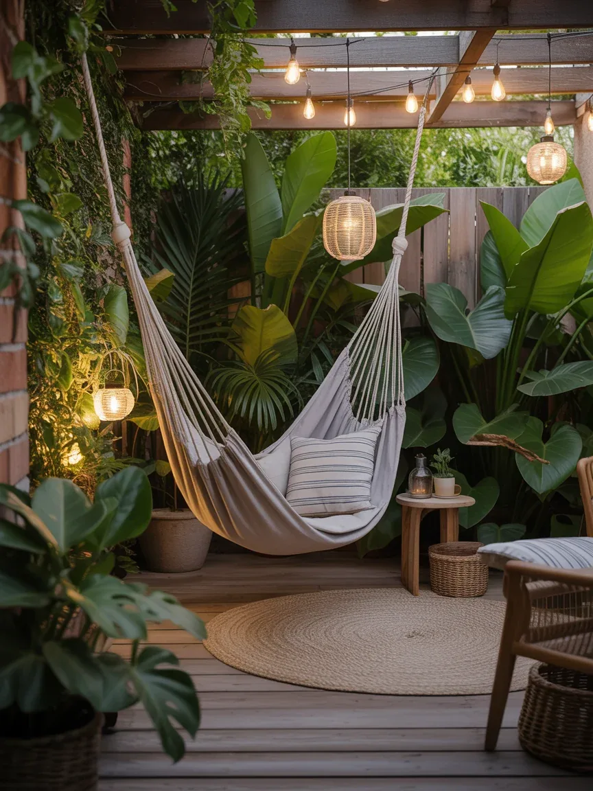 15. Hammock Garden Nook With Relaxed Vacation Vibes 15. Hammock Garden Nook With Relaxed Vacation Vibes