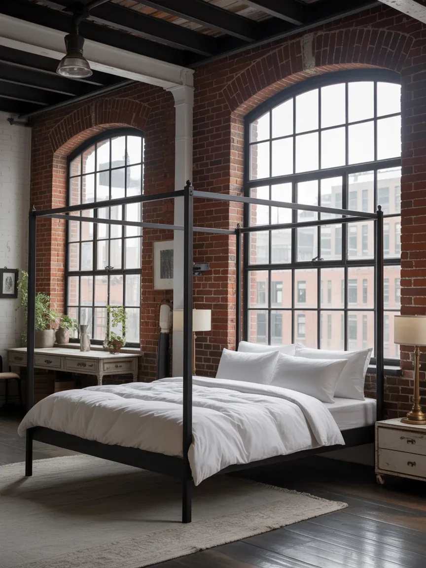 6. Industrial Loft Monochrome Bedroom 6. Industrial Loft Monochrome Bedroom