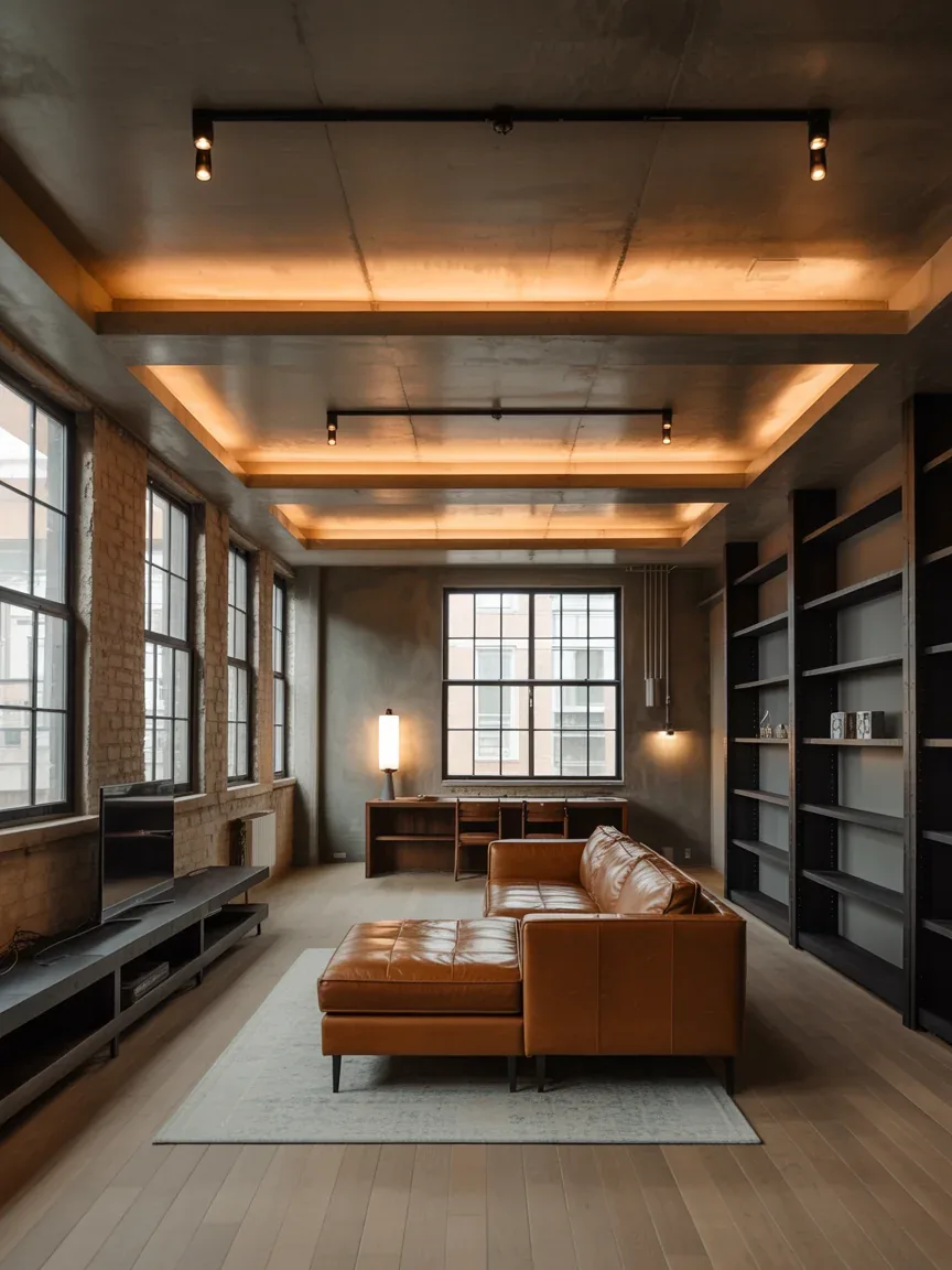 10. Industrial Loft With Linear Cove Lighting 10. Industrial Loft With Linear Cove Lighting