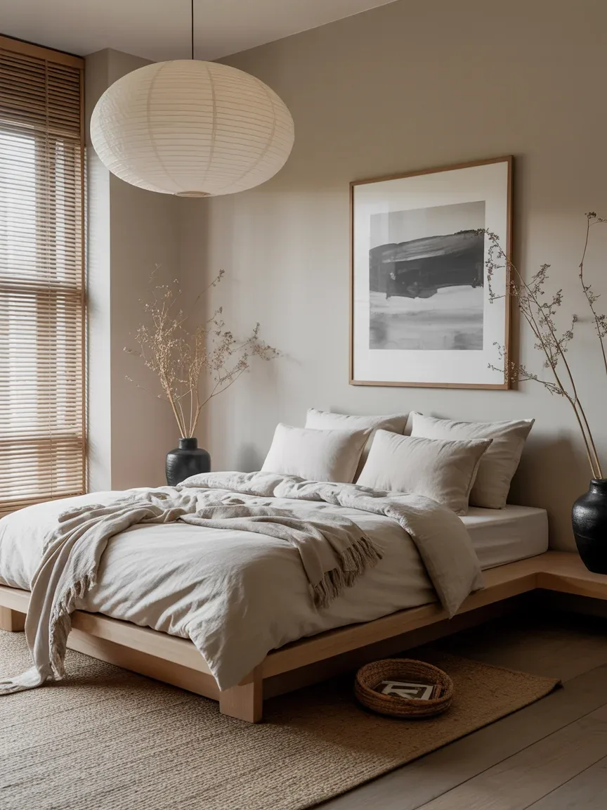 13. Japandi Black and White Bedroom 13. Japandi Black and White Bedroom