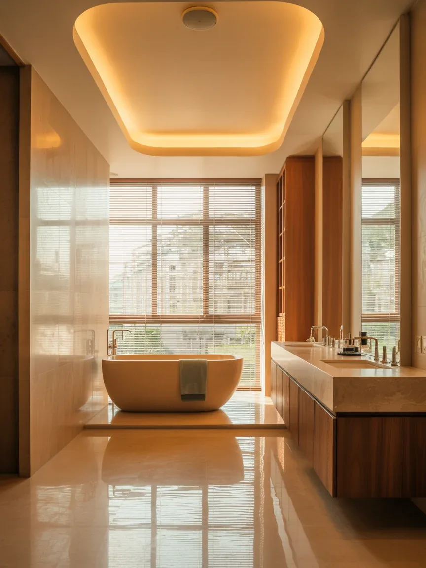 4. Luxe Bathroom Spa With Hidden Ceiling Illumination 4. Luxe Bathroom Spa With Hidden Ceiling Illumination
