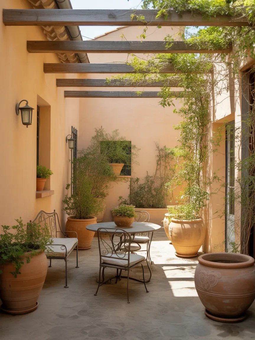 12. Mediterranean-Inspired Backyard Courtyard 12. Mediterranean-Inspired Backyard Courtyard