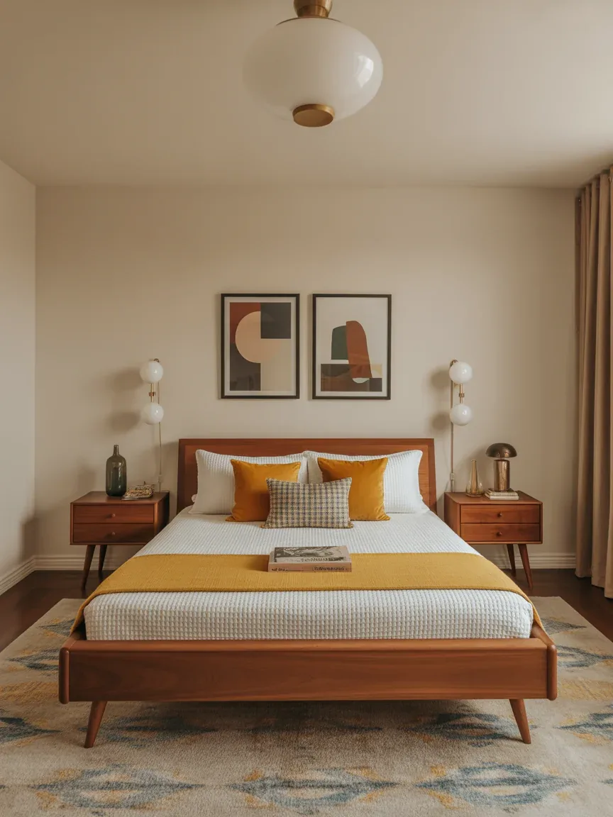 11. Mid-Century Modern Bedroom With Retro Warmth 11. Mid-Century Modern Bedroom With Retro Warmth