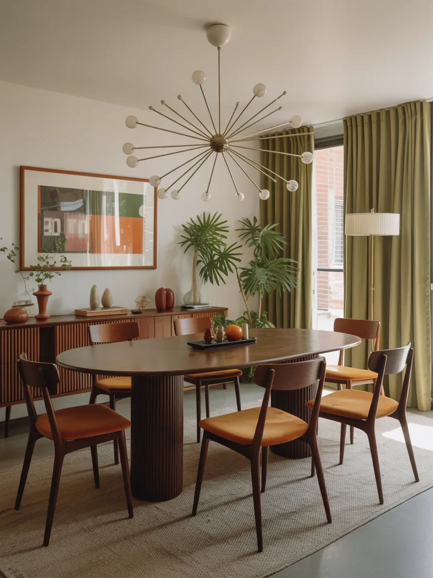 4. Mid-Century Modern Dining Room With Retro Warmth 4. Mid-Century Modern Dining Room With Retro Warmth
