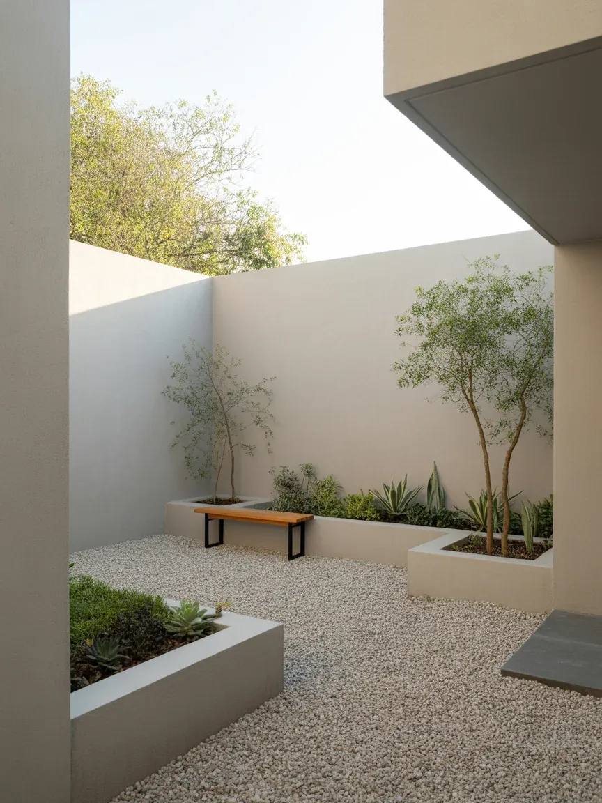 4. Minimalist Gravel Courtyard 4. Minimalist Gravel Courtyard