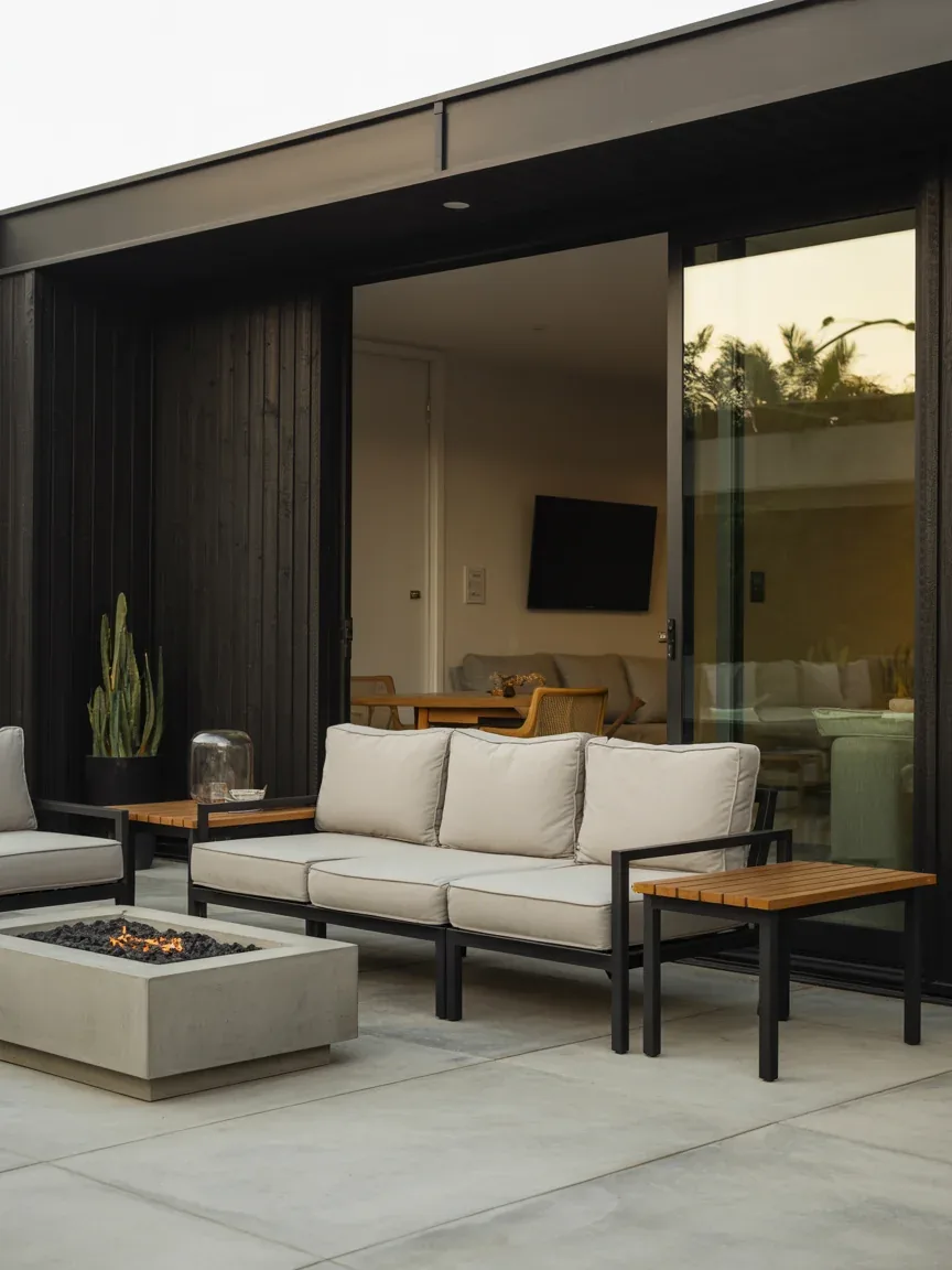 2. Modern Black-And-Wood Lounge Patio 2. Modern Black-And-Wood Lounge Patio