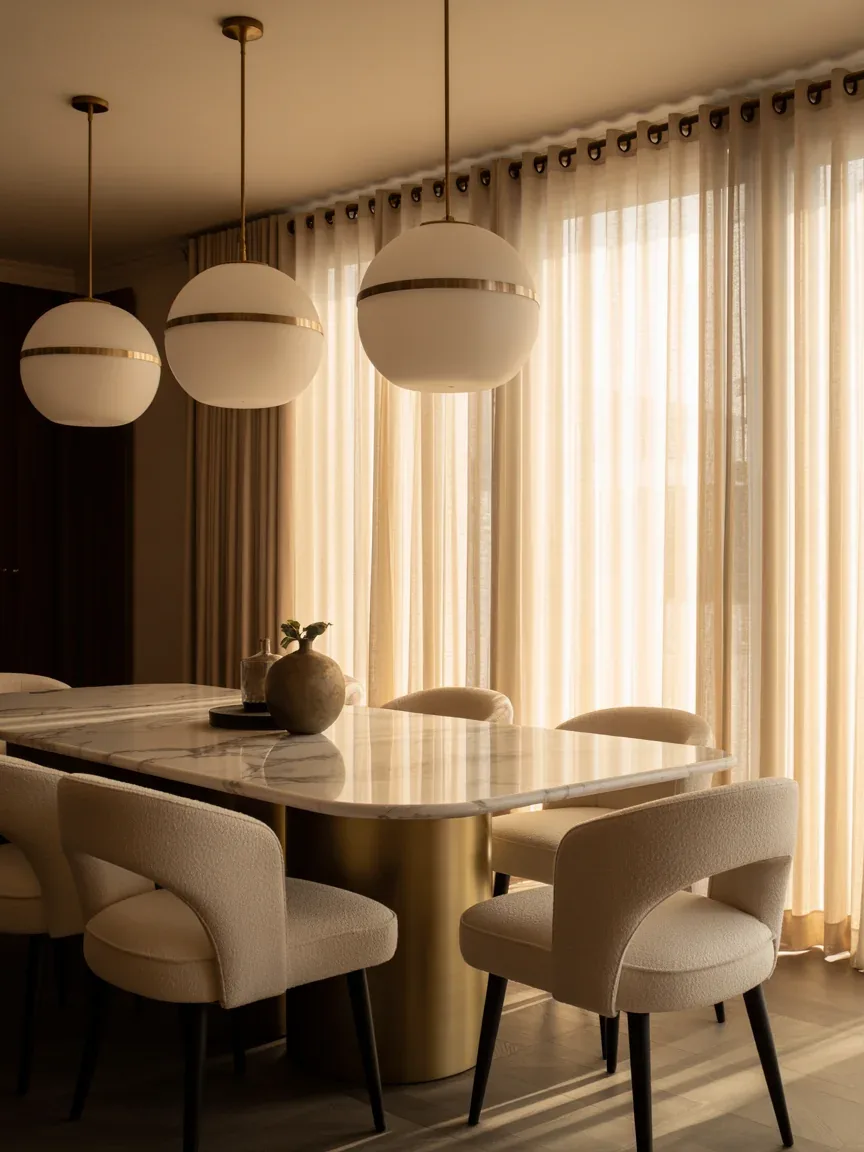 1. Modern Marble Glam With Oversized Globe Pendants 1. Modern Marble Glam With Oversized Globe Pendants