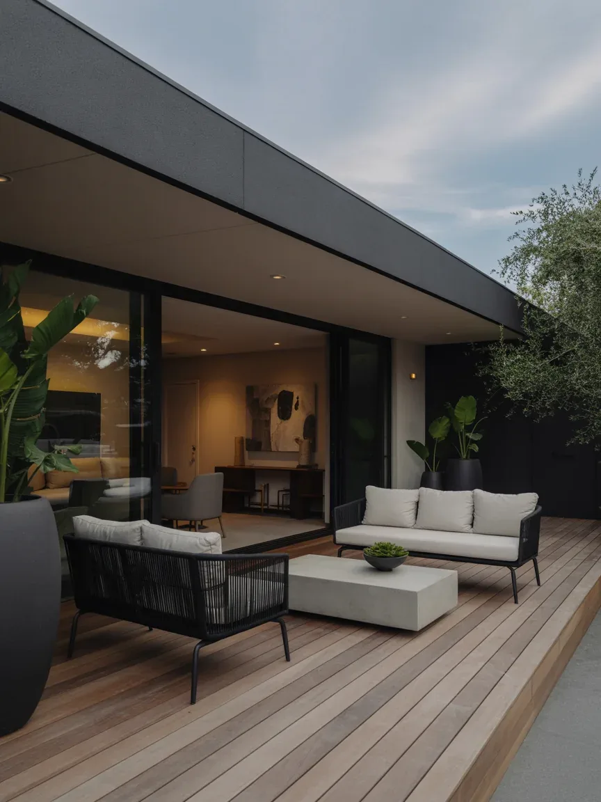 2. Modern Minimalist Deck With Black Accents 2. Modern Minimalist Deck With Black Accents