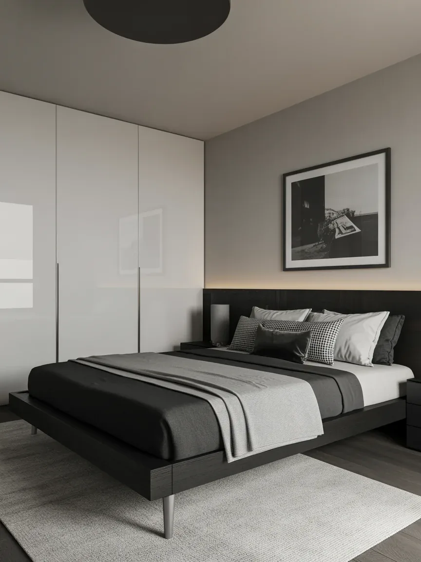 9. Modern Monochrome Bedroom With Sleek Contrast 9. Modern Monochrome Bedroom With Sleek Contrast