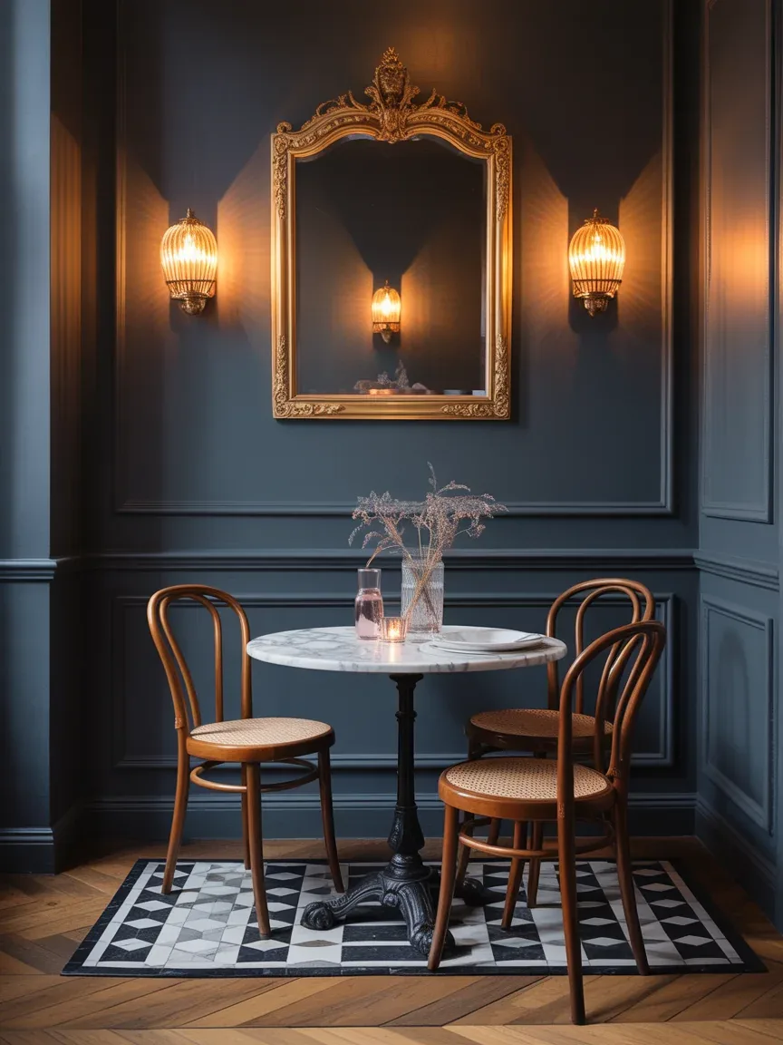 2. Moody Bistro-Inspired Dining Corner 2. Moody Bistro-Inspired Dining Corner