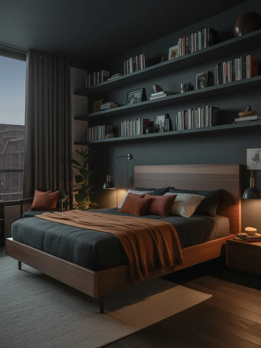2. Moody Modern Loft With Vertical Storage Walls 2. Moody Modern Loft With Vertical Storage Walls