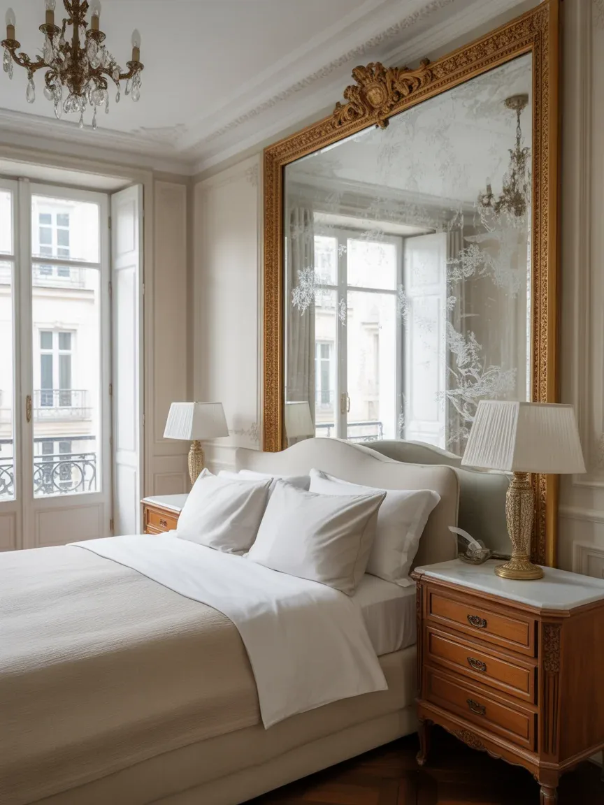17. Parisian Chic Bedroom With Elegant Details 17. Parisian Chic Bedroom With Elegant Details