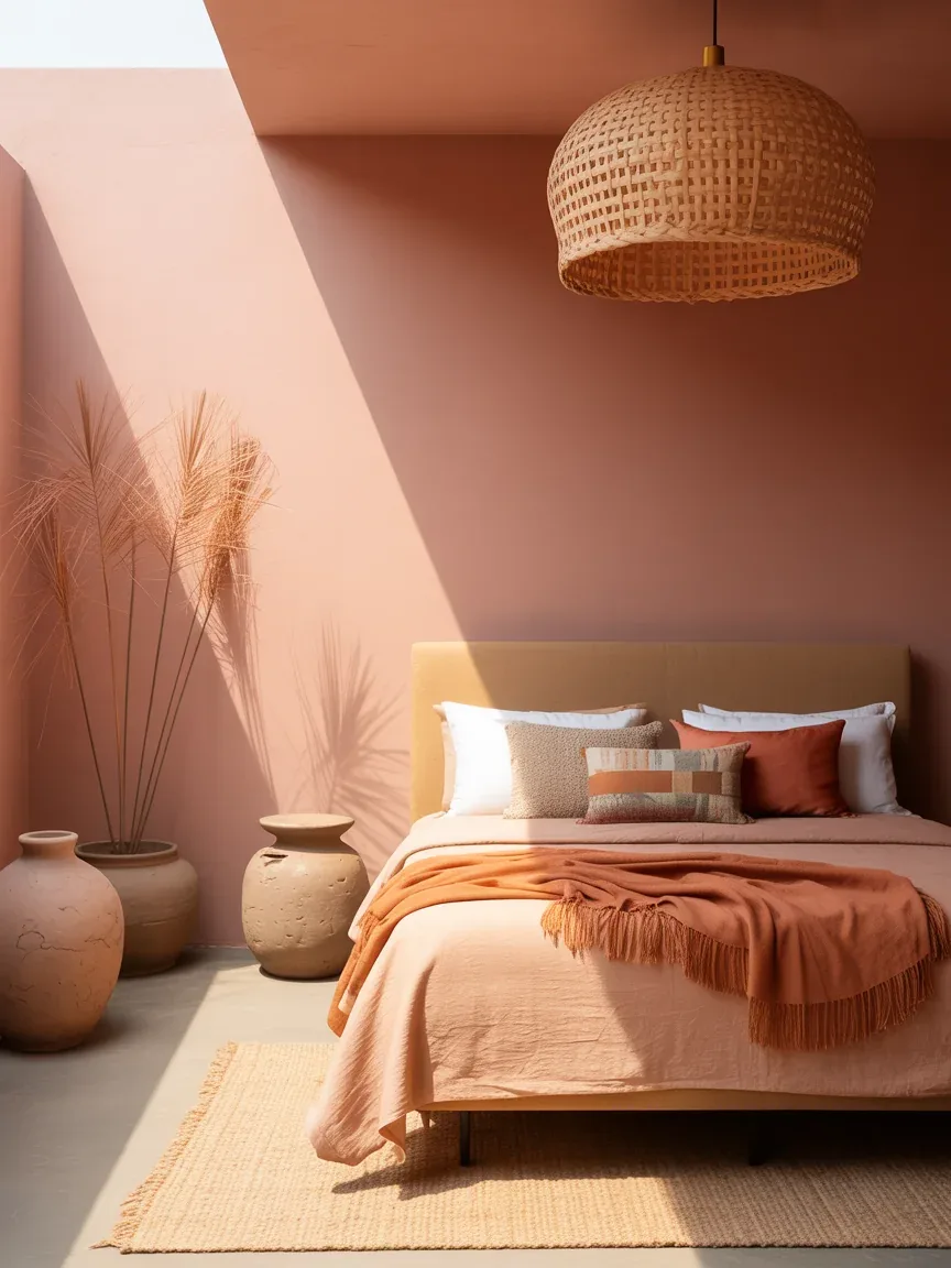 8. Pink And Terracotta Desert-Inspired Bedroom 8. Pink And Terracotta Desert-Inspired Bedroom