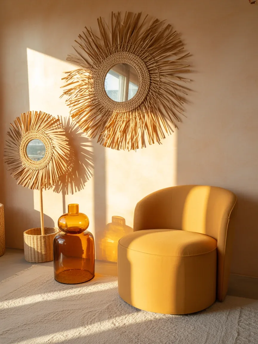 6. Retro Boho Sunburst Mirror Wall 6. Retro Boho Sunburst Mirror Wall
