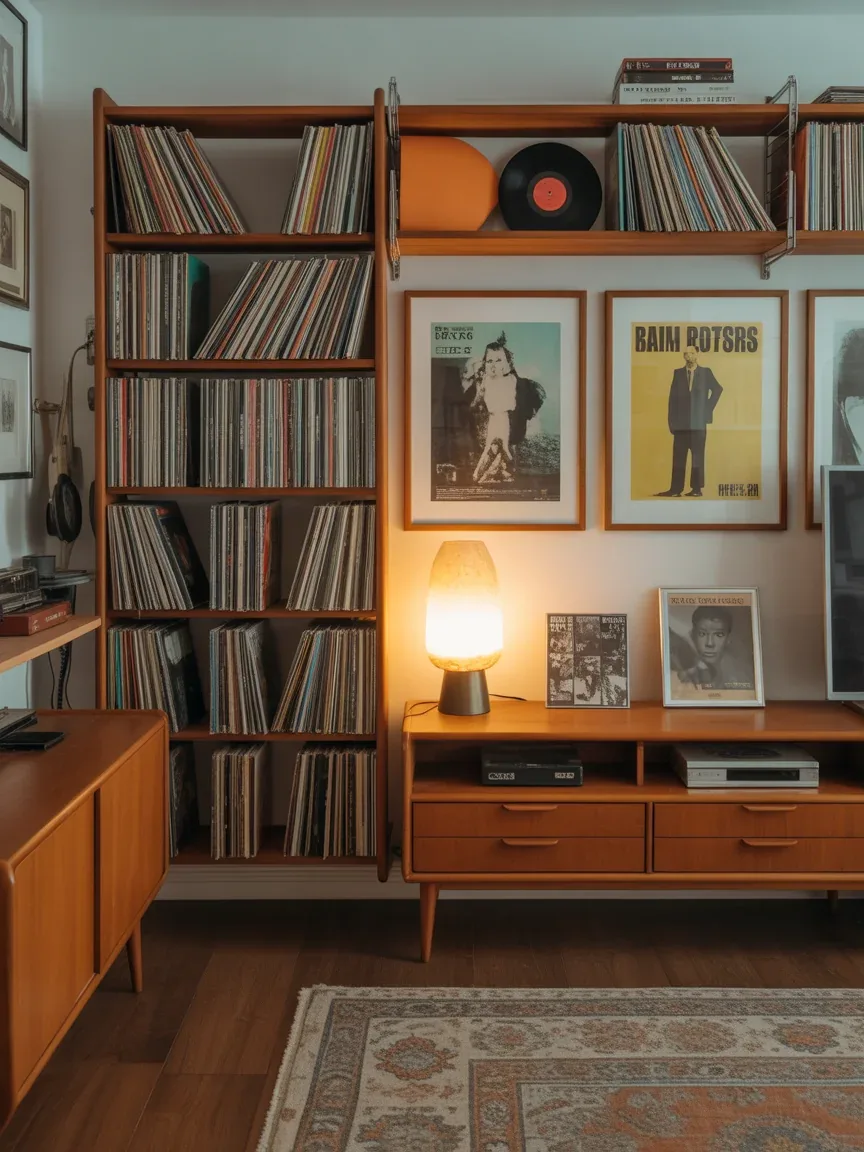 7. Retro Vinyl Paradise With Mid-Century Furniture 7. Retro Vinyl Paradise With Mid-Century Furniture