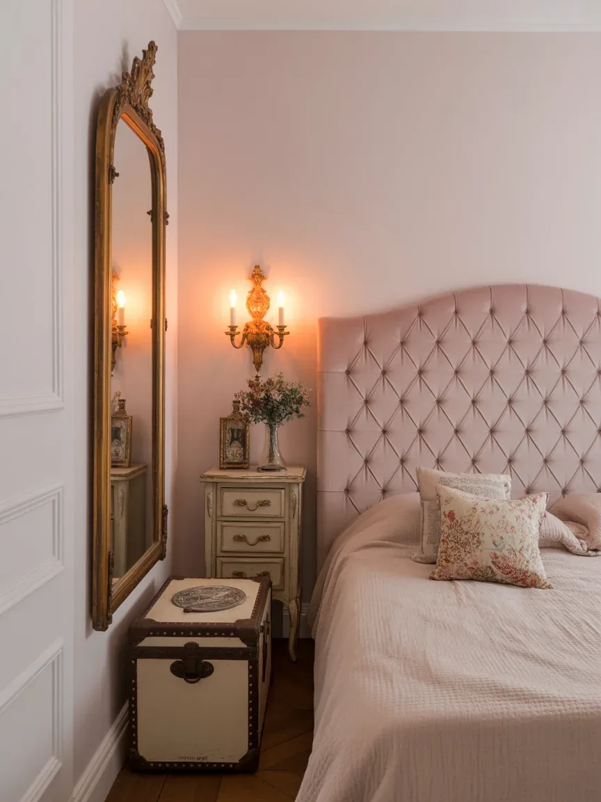 5. Romantic Parisian Bedroom With Slim Vintage Storage 5. Romantic Parisian Bedroom With Slim Vintage Storage