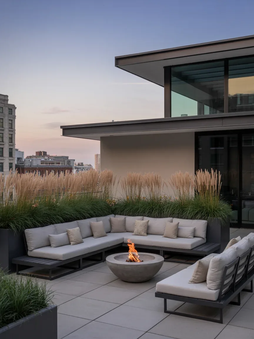 8. Rooftop-Inspired Urban Patio With Modular Seating 8. Rooftop-Inspired Urban Patio With Modular Seating