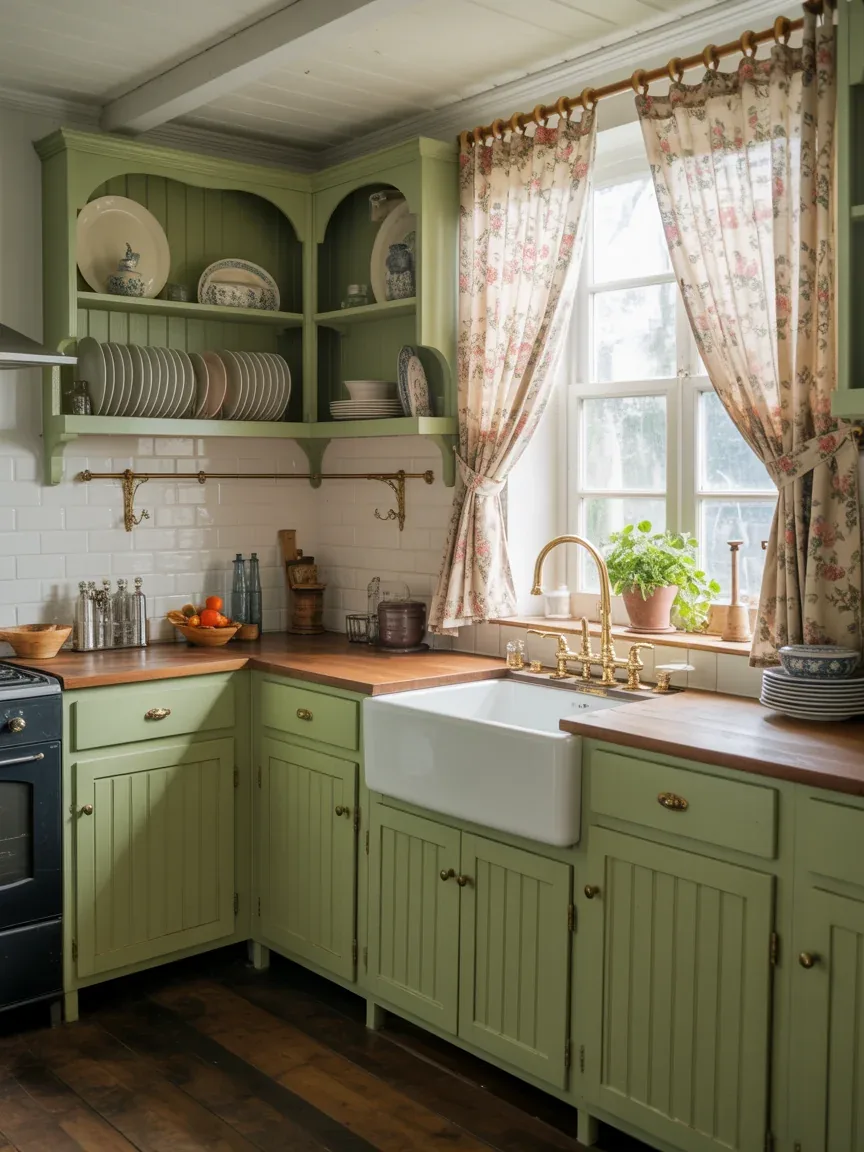 9. Rustic Cottage Kitchen With Vintage Charm 9. Rustic Cottage Kitchen With Vintage Charm