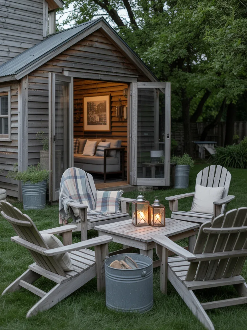 3. Rustic Farmhouse Backyard Lounge 3. Rustic Farmhouse Backyard Lounge