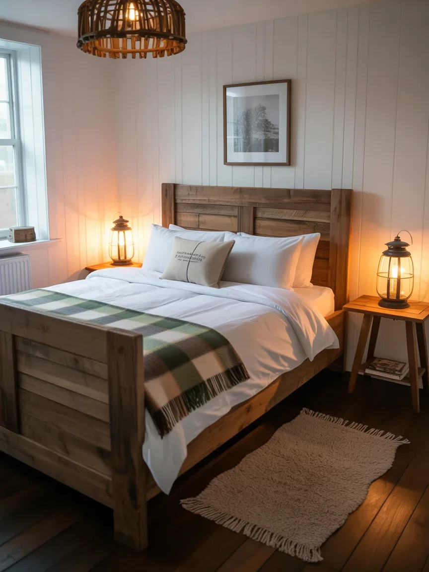 14. Rustic Farmhouse Bedroom With Soft Warmth 14. Rustic Farmhouse Bedroom With Soft Warmth