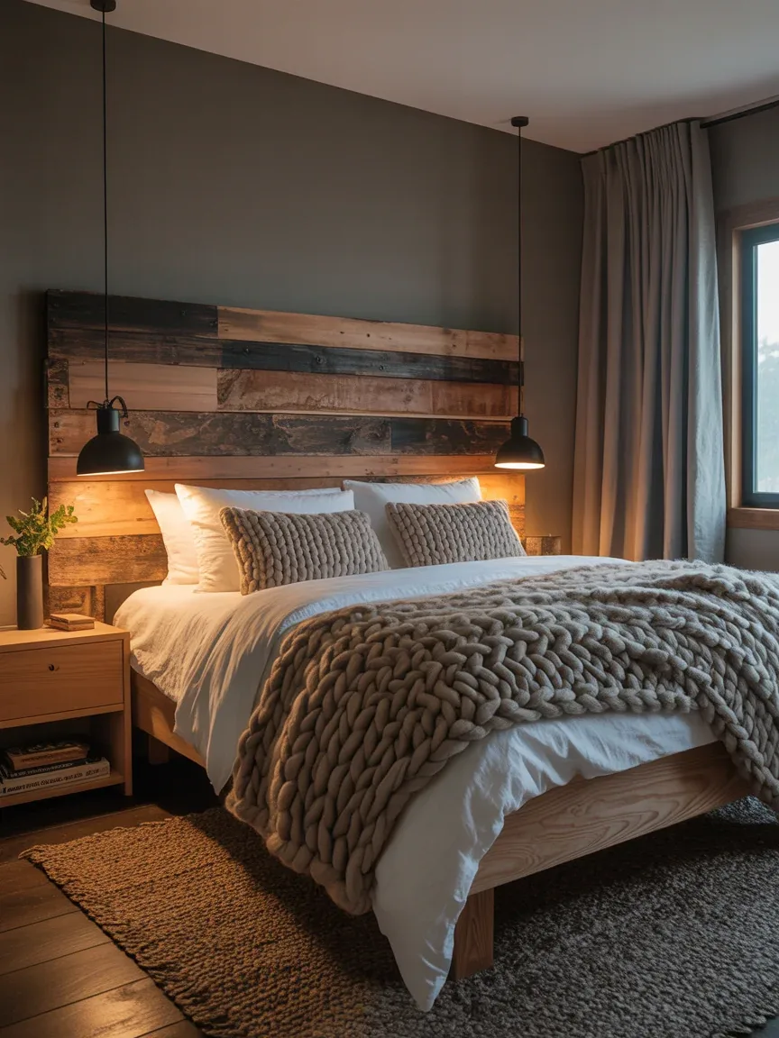 12. Rustic Modern Bedroom With Cozy Cabin Energy 12. Rustic Modern Bedroom With Cozy Cabin Energy